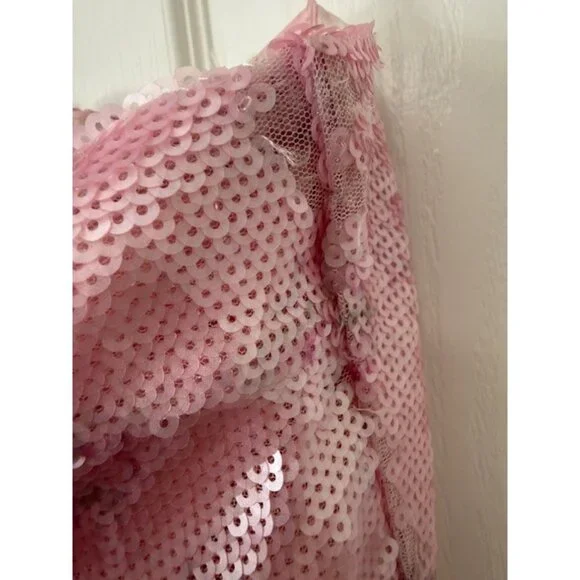 LoveShackFancy Stasia Sequin Dress Sz 2 Love Shack Fancy Flamenco Pink Ethereal - Picture 16 of 16